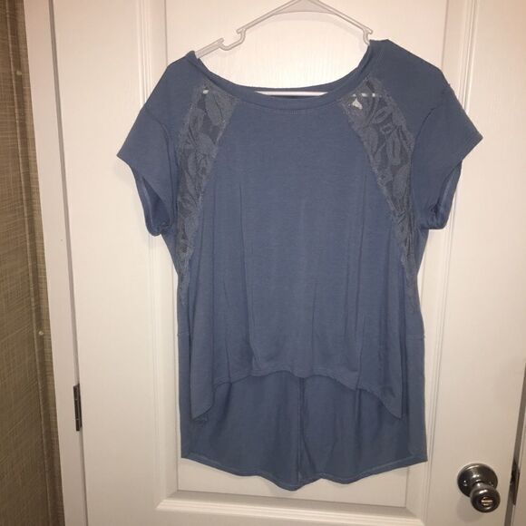 Rue 21 Women's Blue Lace Front Blouse Small - Picture 6 of 6